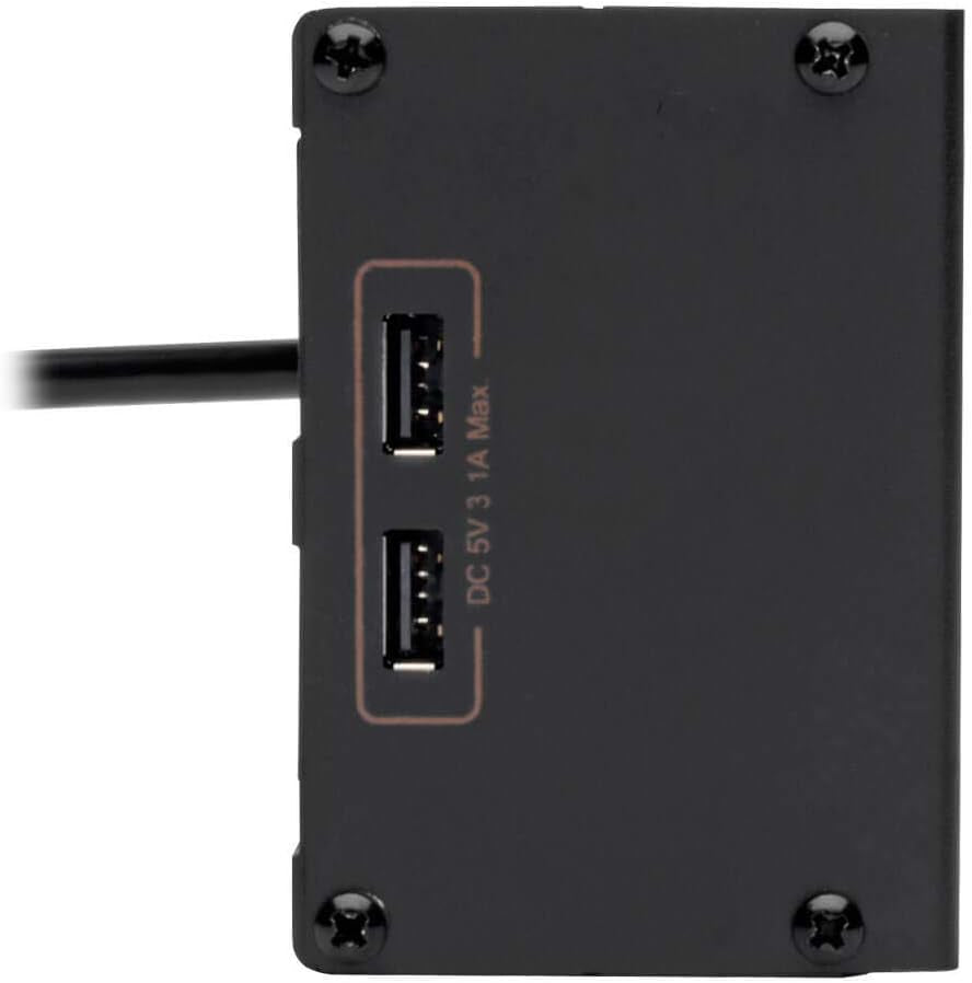 Isobar 4 Outlet Surge Protector Power Strip with 2 USB Charging Ports, 8Ft Long Cord, Right-Angle Plug, Metal, 3330 Joules, Lifetime Limited Warranty & $50K Insurance (IBAR4ULTRAUSBB)